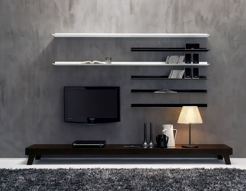 Mueble de televisión y estantería moderna