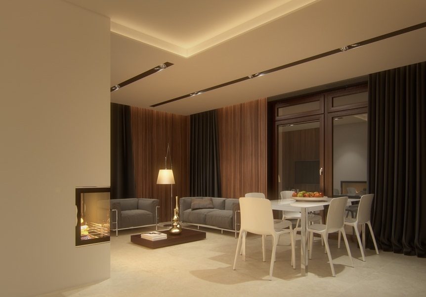 Salón comedor de estilo moderno Salón comedor de estilo moderno