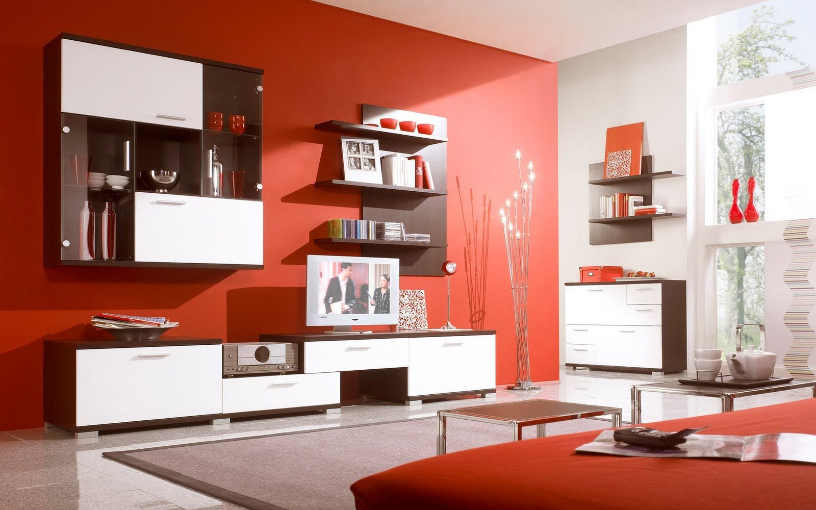 Salón en tonos rojos Salón en tonos rojos