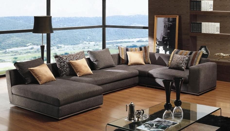 Sofá de tela con chaiselongue