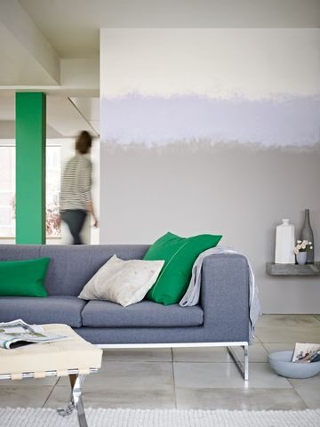Verde y gris para el salón Verde y gris para el salón